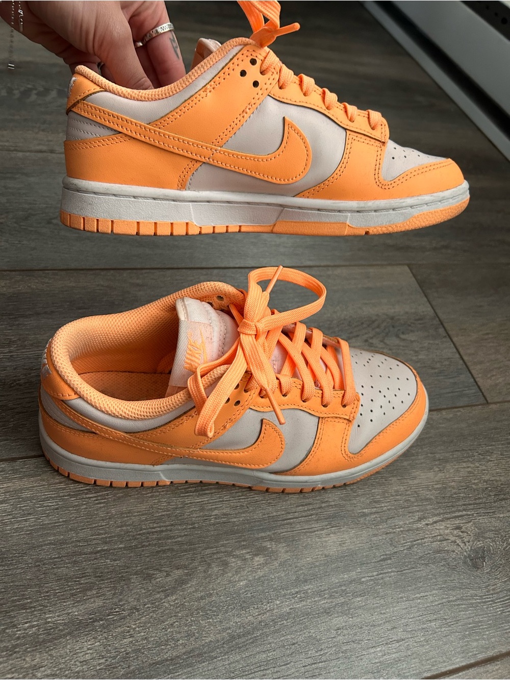 Nike Women Orange and Cream Low-Top Sneakers